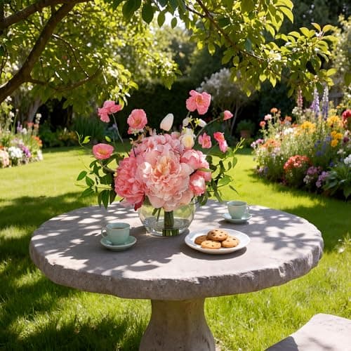 AMORISE Peonies Artificial Flowers in Vase, Pink Flowers Artificial with Faux Water, Silk Peonies Artificial Flowers Arrangements Indoor Realistic Fake Flowers for Table Wedding Party Home Decor - Thumbnail 5