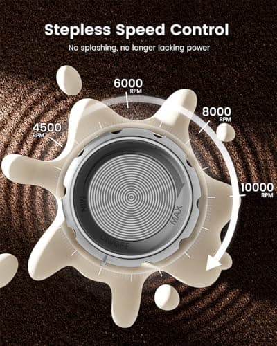 Maestri House Rechargeable Milk Frother with Stepless Speed Control, LunaFro Max Handheld Electric Foam Maker Waterproof Drink Mixer Foamer with Stand & Detachable Whisks for Lattes, Cappuccino - Thumbnail 3