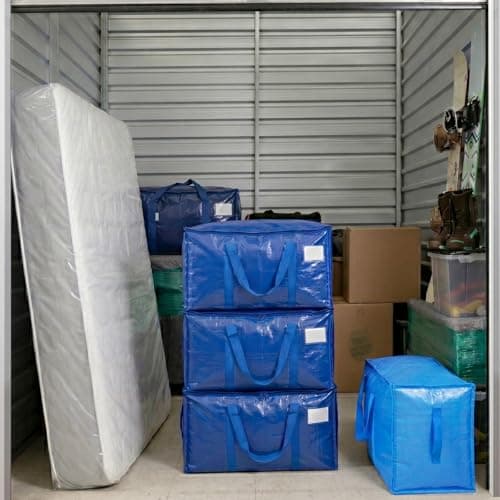 TICONN 12 Pack Extra Large Moving Bags Heavy Duty with Zippers & Carrying Handles, Durable Storage Bags Moving Boxes for Closet Organizers and Storage (12 Pack, Blue) - Thumbnail 5