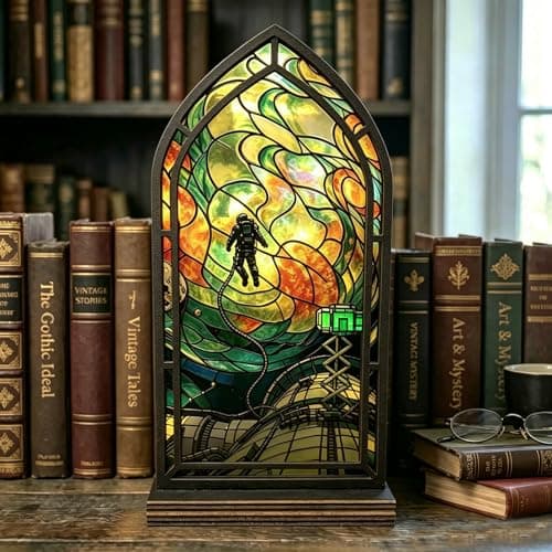 IlyraNovix Stained Glass Book Nook Candle Holder - Image 1