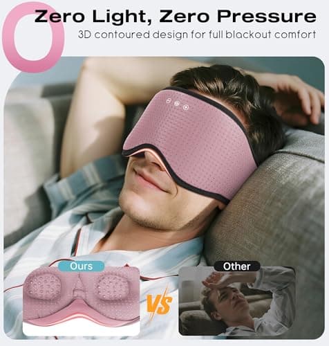 MUSICOZY Sleep Headphones with Bluetooth 5.4 Sleep Mask, Removable 3D Eye Cups for Zero Pressure Comfort, Wireless Bluetooth Eye Mask for Sleeping with Timer - Thumbnail 2