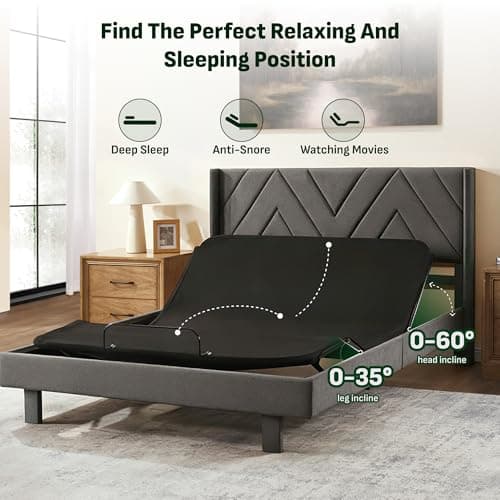 Softa Queen All-in-One Adjustable Bed Frame with Upholstered Bed Frame Headboard, Electric Bed with Remote Control and Whisper Quiet Motor, 10-Year Warranty - Thumbnail 3
