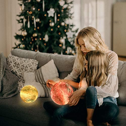 Moon Lamp, Night Light, 16 Colors Galaxy Lamp 3D Printing Moon Light with Stand/Remote Control/Touch/USB Rechargeable/Timer, Moon Night Light for Kids Friend, Home decor Mothers Day Gifts (4.8 inch) - Thumbnail 6