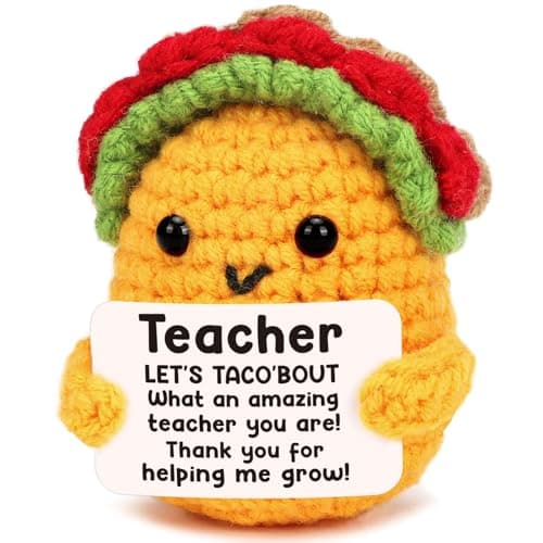 Teacher Valentine Easter Gifts Teacher Appreciation Week Thank You Going Away Farewell Gifts for Women Get Well Birthday Valetines Gift for Teachers Female Mini Cute Teacher Gift Positive Taco Crochet