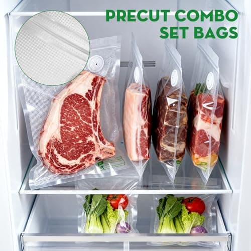 Innoworld Vacuum Sealer for Food with Visible Water Tank, Handheld Saver Compact Vacuum Sealer Machine with 14 Reusable Vacuum Bags, 6X Preservation & Fresh, Includes Gift Wrapping - Thumbnail 6