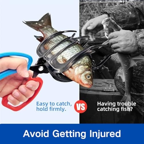 Pomeyard Valentines Day Gifts for Him 3 Claw Fish Gripper, Metal Fishing Pliers Gripper Catch Fish Control Clamp, Fishing Pliers Tool Fishing Accessories for Most Freshwater Fish Grip Tackle Holder - Thumbnail 4