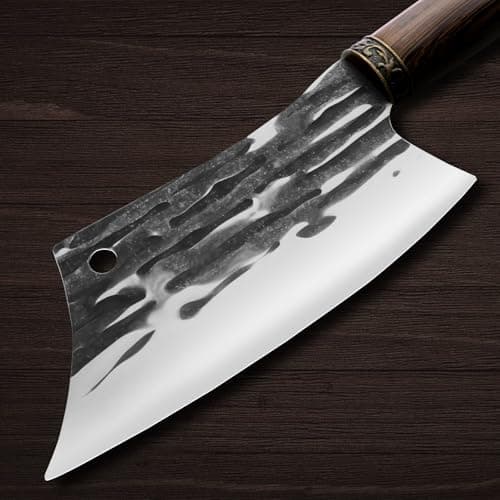 Plys Meat cleaver knife for butcher: Chinese hand forged kitchen Knives High carbon Stainless steel Meat and vegetable knife - Thumbnail 2