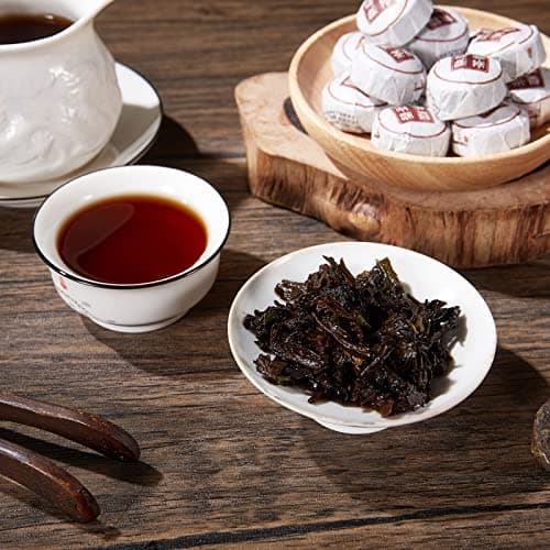 HUAYING Pu-erh Tea, Ripe Puerh Mini Tea Cake with Glutinous Rice Fragrant, Loose Leaf Tea (8.47 Ounce/240g) - Thumbnail 5