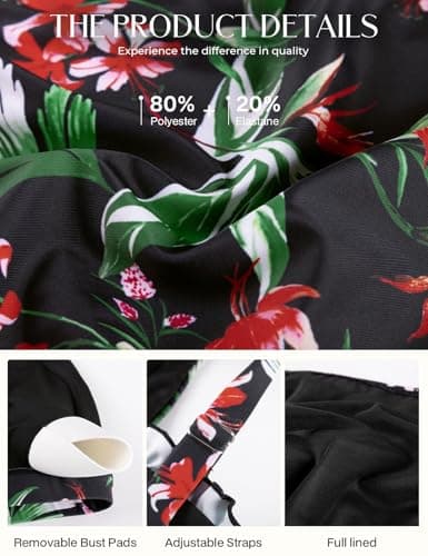 Womens Swimsuits 2026, Tropical Bikini Set, Classic Swimwear, Modest Cute Retro Bathing Suit - Thumbnail 5