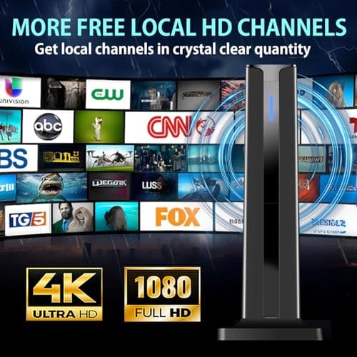 Digital TV Antenna for Smart TV Indoor,2026 TV Antenna with 3M Stick Base, 360°&Long Range Reception HDTV Antenna for Local Channels, Easy Installation Antennas for TVs Without Cable (7.0 in) - Thumbnail 2