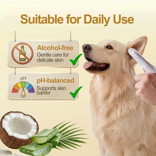 AAIHE Plus Size Dog Ear Wipes,Gently Remove Ear Wax & Dirt,Relieve Ear Itching. Fresh Coconut Scent, All Natural Ingredients Dog Ear Cleaning Wipes - 60 Count - Thumbnail 5