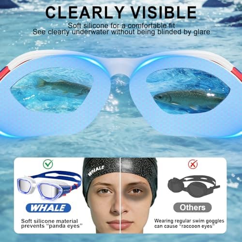 Whale Swim Goggles Polarized Anti-Fog Lenses, Unisex | 100% UV Protection | Anti-Fog Design (Glacier Blue; Polarized Lens) - Thumbnail 6