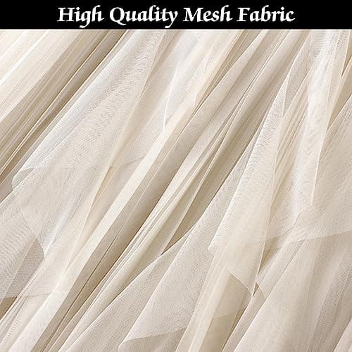 Women's Tulle Skirt A-Line Long Fairy Skirts Elastic Waist Layered Skirts Midi Skirts for Formal Party - Thumbnail 6