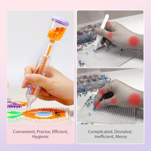 Caydo Fuse Beads Kit with Fuse Bead Pen, Design App & 200+ Patterns for Beginners, 10500PCS 36 Colors 5mm for Girl Holiday Home DIY Decor Creative Projects - Thumbnail 3