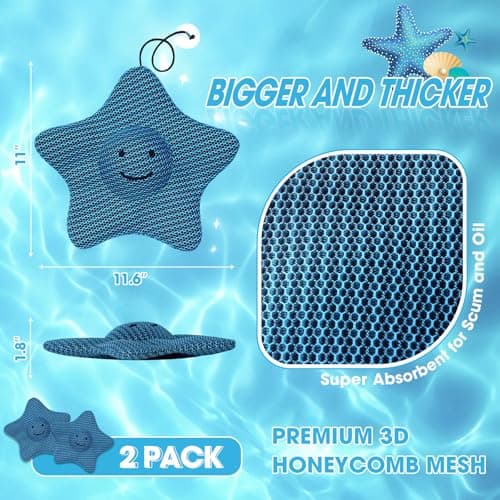 MTWEAR Hot Tub Scum Absorber, Hot Tub Accessories, Spa & Pool Scum Eliminating Balls,Hot Tub Scum Sponge for Hot Tub Oil Absorbing Sponge for Hot Tub Skimmer, Hot Tub Sponge Scum Remover (Starfish) - Thumbnail 2