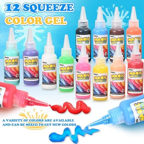 Abifny Magic Water Toy Elf Kit, Aqua Water Fairy Gel 12 Magic Gels Kit 12 Molds Creative Water Pets Squishy Toys for 4 5 6 7 Year Old Kids DIY STEM for Kids (12 Colors) - Thumbnail 4