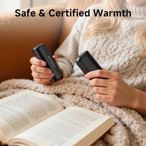 Hand Warmers Rechargeable 2 Pack, Magnetic Electric Hand Warmer 3 Settings Portable Pocket Heater 360°Heating, Gifts for Men Women Camping,Hunting,Golf,Travel Essentials (Black) - Thumbnail 4