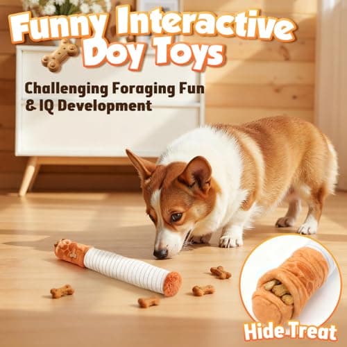 KEZKALS Funny Dog Toys for Small Medium Dogs, 3 Pack Squeaky Interactive Plush Pet Toy with Treat Box, Dog Gifts Stocking Stuffers for Christmas Birthday - Thumbnail 2