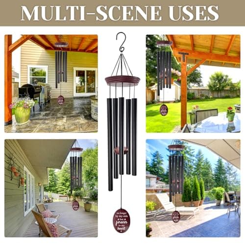 Howarmer Pet Memorial Wind Chime, Dog Memorial Wind Chimes for Loss of Dog, Tuned Aluminum Tubes in G Scale, Wooden Top, Sympathy Pet Loss Gifts for Garden Patio – Forever in My Heart - Thumbnail 5