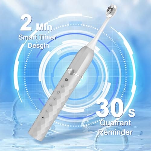 Seapeoa Sonic Electric Toothbrush Set, Equipped with 10 Brush Heads and Travel case, IPX8 Waterproof, 2-Minute Timer, 42000 High-Frequency Vibrations, 5 Modes, The First Choice for Gift Giving - Thumbnail 4