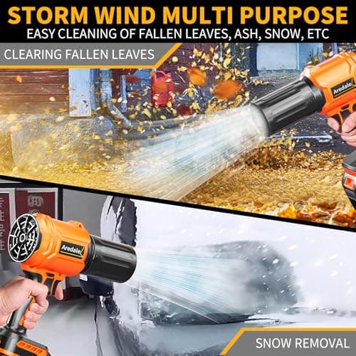 Aredale Leaf Blower Cordless, Handheld Blower with 2 X 6.0Ah 21V Batteries and Charger, 13.41m/s Storm Turbine Battery Powered Blower for Lawn Care, Patio, Snow, Leaf Blowing - Thumbnail 6