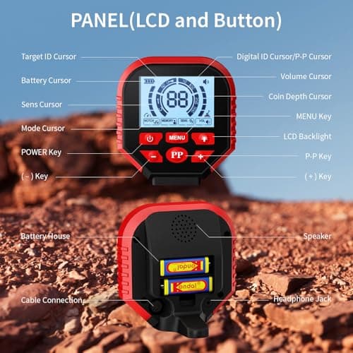 2026 Latest Metal Detector for Adults, Professional Waterproof & Adjustable Stem, Higher Accuracy Gold Detector with LCD, Advanced DSP Chip, 2.26 Pounds Lightweight Suitable for Beach and Backyard - Thumbnail 2