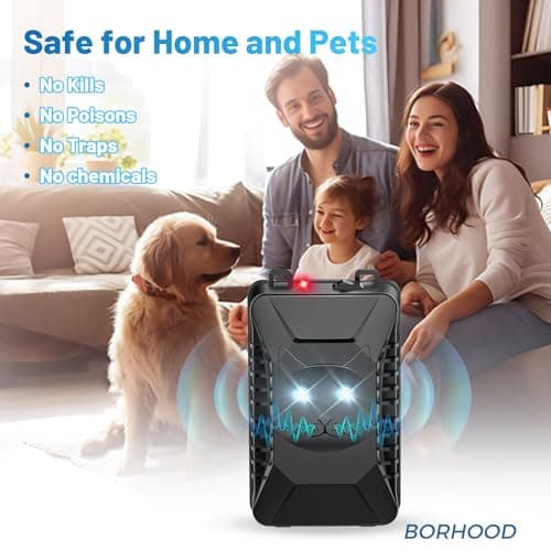 BORHOOD Ultrasonic Rodent Repellent, 2 Pack Plug-in Mouse Rat Pest Bat Squirrels Repellent for Car with Battery Powered Under Hood, Keep Mice Out of Cars Engines, Indoor, Garage, Storage Room-Black - Thumbnail 5
