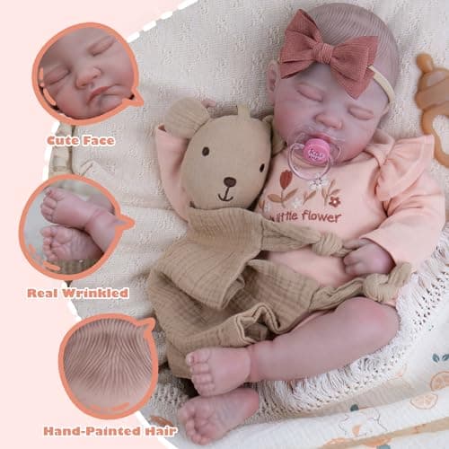 Milidool Realistic Reborn Baby Dolls Girl-20 Inch Real Life Baby Doll with Poseable Soft Body, Newborn Lifelike Baby Dolls with Accessories for 3+ Years Old Kids Girls Gift, Pretend Play, Collection - Thumbnail 6