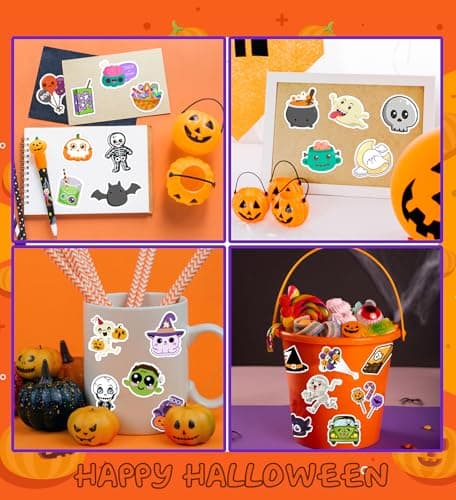 Halloween Party Favors, Halloween Stickers,100PCS Vinyl Waterproof Stickers - Thumbnail 4