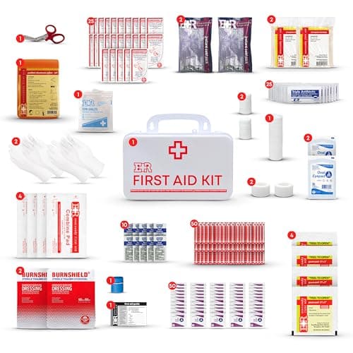 Class B OSHA ANSI Compliant First Aid Kit – Emergency Medical Supplies in Wall-Mountable Plastic Case for Workplace, Office, Home – 190 Piece - Thumbnail 3
