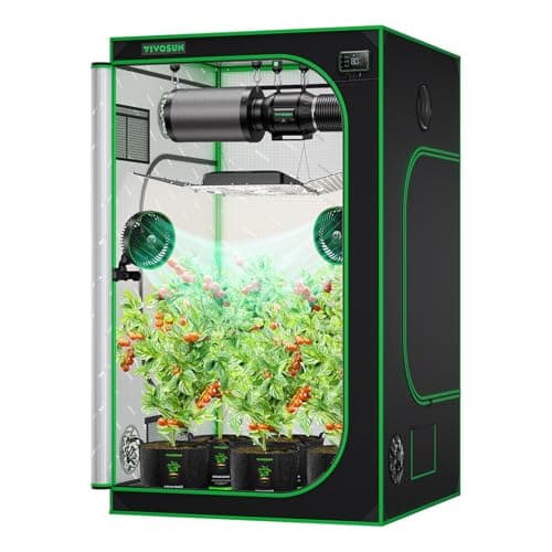 VIVOSUN S448 4x4 Grow Tent, 48"x48"x80" High Reflective Mylar Grow Tents with Observation Window and Floor Tray for Hydroponics Indoor Plant Tents for VS4000/VSF4300 - Image 1