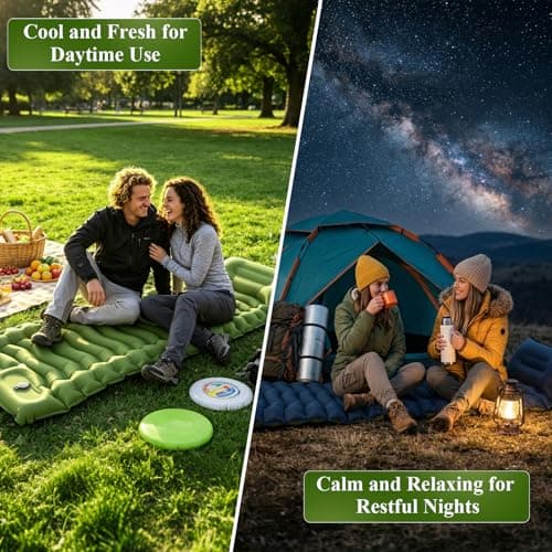 Jnconser Camping Sleeping Pad, Ultralight Inflatable Sleeping Mat with Pillow & Foot Pump, Extra Thick Compact Camping Mattress for Hiking, Backpacking & Tent Use, Dual-Colored Design (Green) - Thumbnail 6