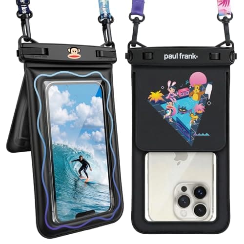 Paul Frank Floating Waterproof Phone Pouch - 2 Pack, [Up to 8.5''] Double Space IPX8 Waterproof Phone Case with Lanyard for iPhone 17 16 15 Pro Max, Cellphone Dry Bag for Beach Vacation Essentials - Image 1