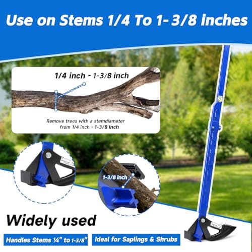Pvirbravoo Sapling Puller Tool - Heavy Duty Tree Root Puller for ¼ to 1-3/8" Woody Stems | Fully Uproots Trees & Shrubs | Ergonomic Garden Tool for Landscaping, Farming, Forestry - Thumbnail 3