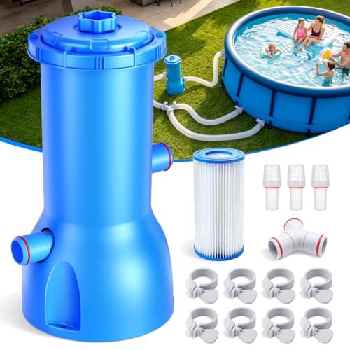 Pro 1000 GPH Pool Pumps Above Ground, Pool Pump with GFCI Safety Plug, Pool Filter Pump for Swimming Pools, Fast Circulation & Debris Removal, Improves Water Clarity, Fits Type A/C Filters, Blue - Image 1