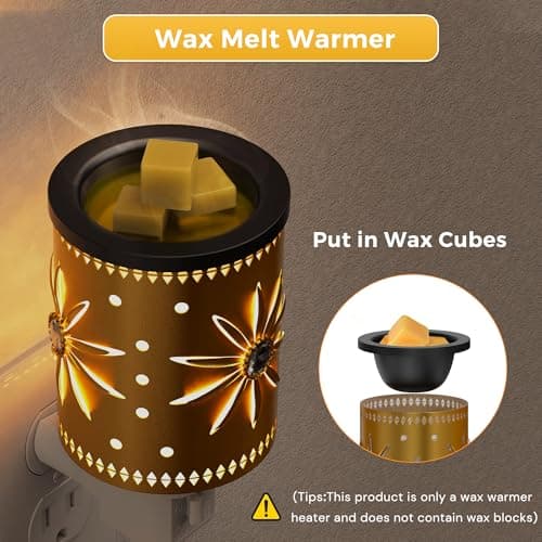 L LOHAS LED Wax Melt Warmer, 2 Pack Plug in Wax Warmer for Scented Wax, 360° Rotating Plug in Fragrance Night Light for Home Fragrance Bedroom Home Decor - Thumbnail 2