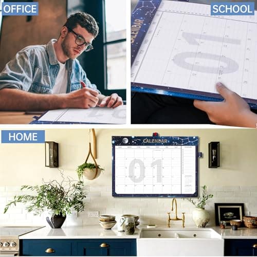 MINICAGIE Desk Calendar 2026-2027 Jan 2026-Dec 2027 Leather 17x12 Desk Top Calendar with Plastic Cover & To-Do Lists Large Desktop 2026 Office Wall Calendar for Office School Home, Women Men Gift, Blue - Thumbnail 6