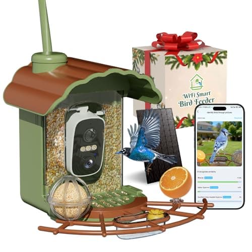 Centvicam Smart Bird Feeder with Camera: Hummingbird Feeder with Solar Powered for Outdoors, Bird House with 2K HD Video & AI Bird Species Identification, Arrival Alerts, Gift for BirdLovers - Green - Image 1