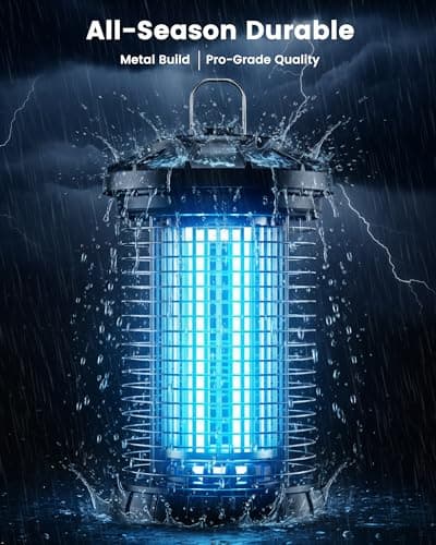 ZammingZap Outdoor Bug Zapper, IPX5 Mosquito Zapper with Dual Lure 365nm Light & 36℃ Body Heat CO2 Mimic, 4200V Smart High Voltage Insect Trap for Patio Backyard Garden - Thumbnail 6