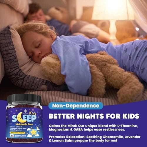 YANLUOBO Kids Sleep Gummies - with Magnesium Glycinate, Lemon Balm, L-Theanine & GABA - Calming Relaxation, Support Natural Sleep, Quiet Mind - Berry Flavor, Non-Habit Forming - Thumbnail 5