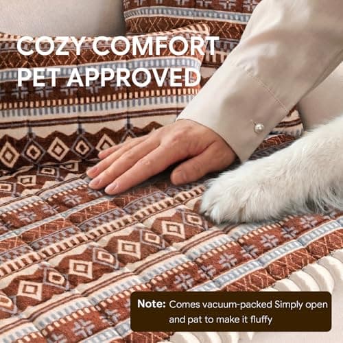 FUANGUI Couch Covers for Dogs Washable, Sofa Cover with Straps for 3 Cushion Couch,Non-Slip Pet Couch Protector for Sectional & Leather Sofa, 1PC (Coffee, 27.6" x 82.7") - Thumbnail 6