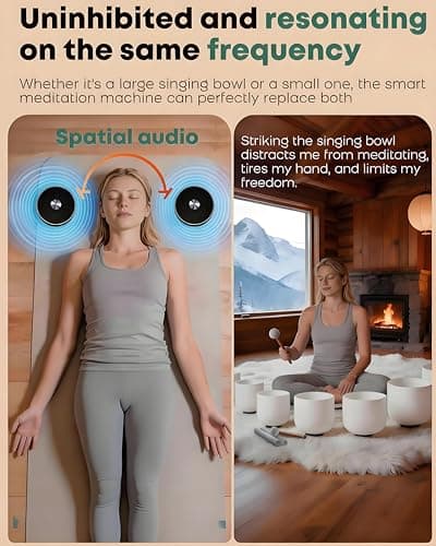 PUVIDJUT Sound Frequency Instruments, Meditation Tone TWS Machine- Solfeggio Bath Device for Yoga, Mindfulness, Singing Therapy System of Chakra Relaxation and Stress 5 Tones, 3 Timer Modes - Thumbnail 2