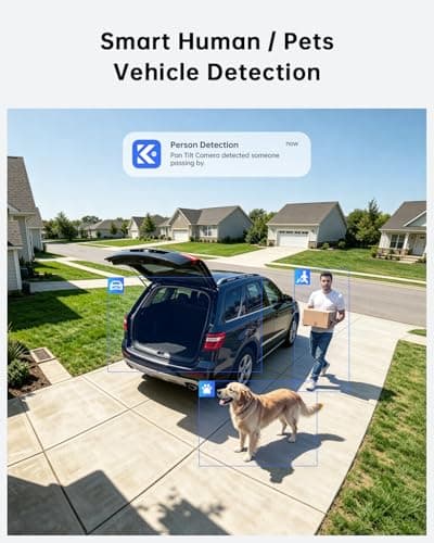 ELYSOO 4K Security Cameras Wireless Outdoor, No Subscription, Solar Camera for Home Security System, Encrypted Local Storage, 360° PTZ with Auto Tracking, Color Night Vision, 4-Cam Kit - Thumbnail 5