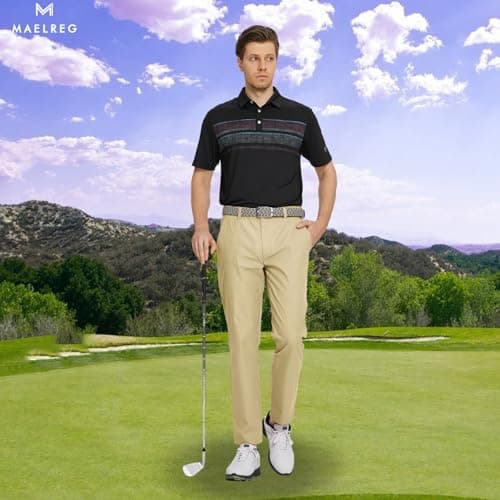 M MAELREG Dress Pants for Men Straight Fit Stretch Quick Dry Lightweight 5 Pockets Business Casual Golf Pants Men Khaki - Thumbnail 2