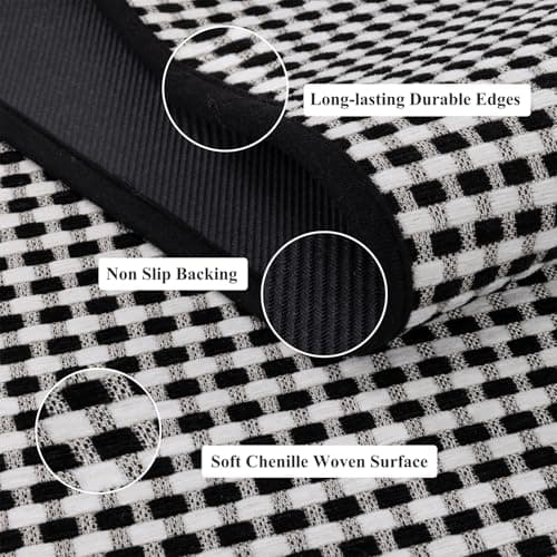 HEBE Kitchen Rugs Sets of 2 Non Slip Washable,20"x59"+20"x32" Cushioned Rubber Kitchen Mats for Floor,Stain Resistant Kitchen Carpet Runner Rug for Hallways, Front of Sink, Laundry - Thumbnail 3