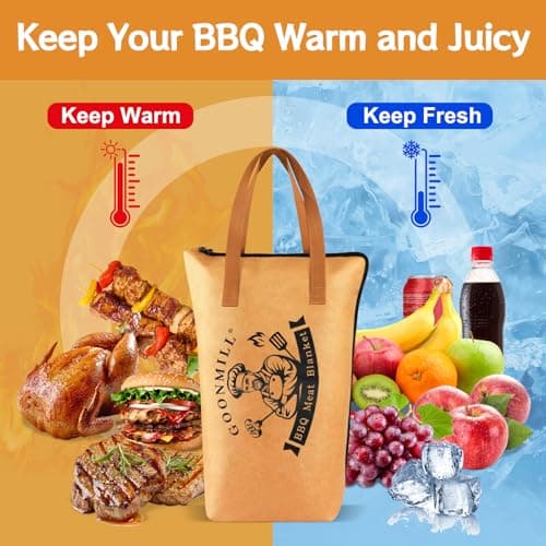 GOONMILL BBQ Blanket for Resting Meat, BBQ Brisket Blanket Meat Resting Bag with Handle, Reusable Smoker Grilling Meat Insulated Resting Bag, BBQ Accessories for Large Brisket/Beef/Turkey 21in - Thumbnail 2