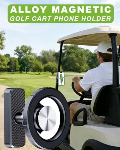 Eolzzi Golf Cart Seat Cover & Phone Holder Set, 360° Magnetic Mount for Club Car, Waterproof Seat Cover with 3 Pockets, Golf Accessories Gifts for Men Dad, Black - Thumbnail 5