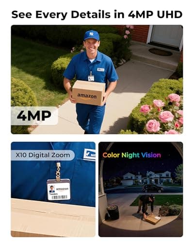4MP Security Cameras Wireless Outdoor 5G & 2.4G, No Subscription Fee, 2 Cam-Kit,Solar Camera Outdoor Wireless With 360° PTZ,128GB Storage,Color Night Vision,Ai Detection WiFi Cameras for Home Security - Thumbnail 3