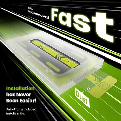 WSKEN for iPhone 17 Pro Screen Protector - [Auto-Dust Removal] [Top 9H+ Tempered Glass] 12FT Shatterproof Military Grade Diamond HD Durable Flim Easy Install Case Friendly, 2 Pack - Thumbnail 3