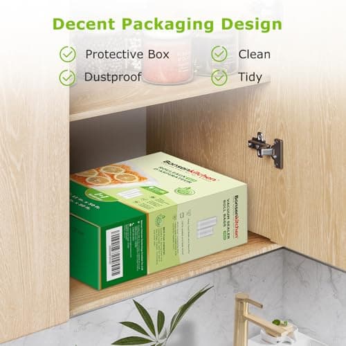 Bonsenkitchen Vacuum Sealer Bags Rolls, 11in x 50ft & 8in x 50ft Durable Food Sealer Bags, Commercial Grade, Heavy Duty, BPA Free, Seal a Meal, Great for Food Storage & Sous Vide Cooking, VB25 - Thumbnail 4